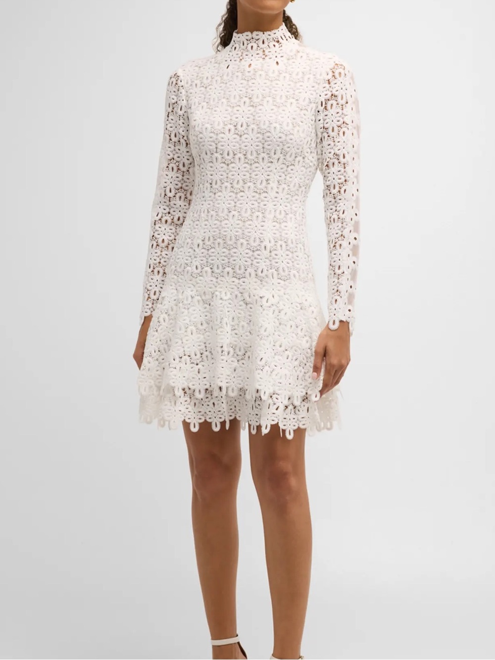 Jonathan Simkhai Ivory‎ Crochet Long Sleeve Dress size 2 NWT $895